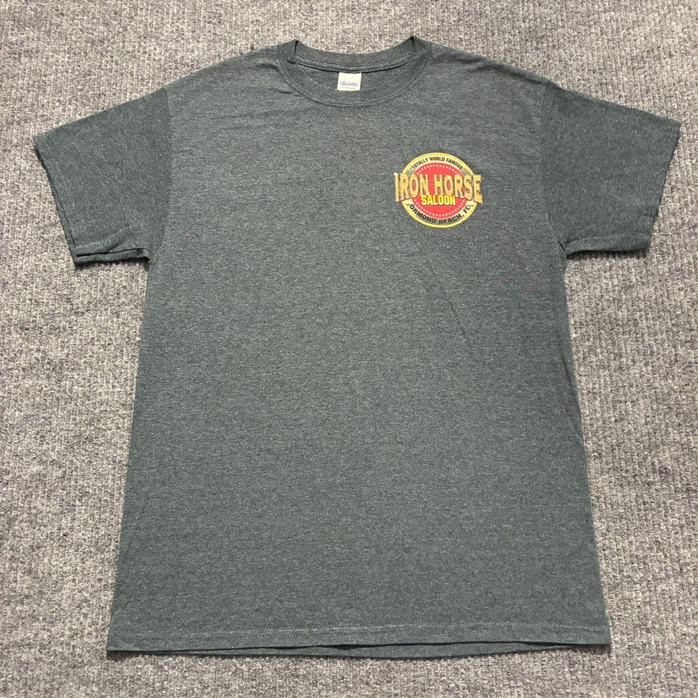 Iron Horse Saloon Bike Week 2017 Mens Short Sleeve‎ Shirt Medium Gray Cotton